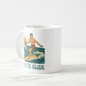 Born To Glide California Surfer Retro Surf Graphic コーヒーマグカップ (正面左)