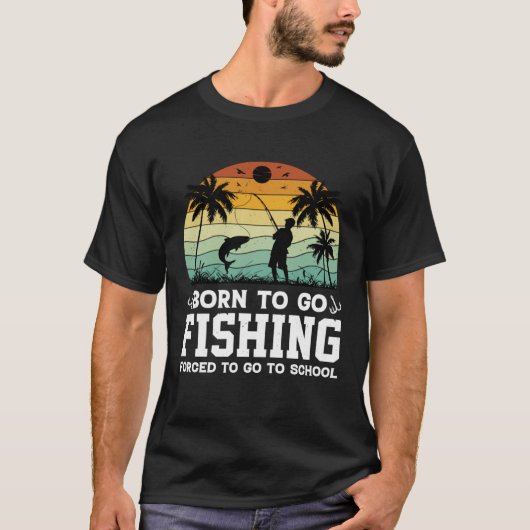 Born To Go Fishing Bass Fish Fisherman Boys Kids Tシャツ (正面)