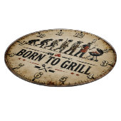 Born to Grill Funny BBQ Evolution カッティングボード (角)