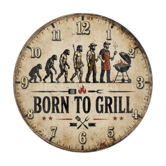 Born to Grill Funny BBQ Evolution カッティングボード (正面)