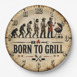 Born to Grill Funny BBQ Evolution ペーパープレート