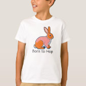 Born to hop Rabbit Illustration  Tシャツ (正面)