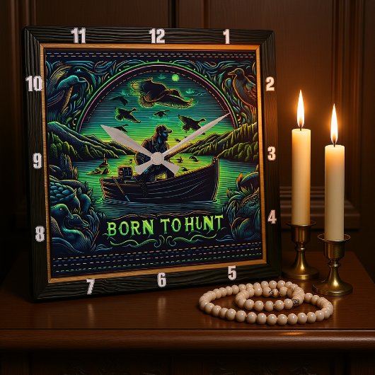 Born to Hunt Hunting at Dawn スクエア壁時計