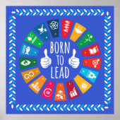 Born to Lead SDGs 2030 Wall Art – Birthday Gift ポスター (正面)