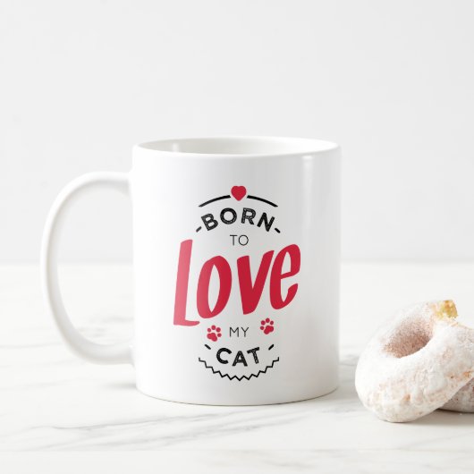 born to love my cat コーヒーマグカップ (ドーナツ)
