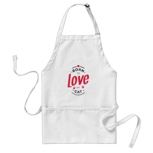 born to love my cat スタンダードエプロン (正面)