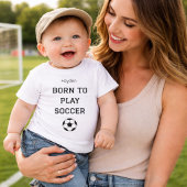 Born to Play Soccer Baby Name Outfit ベビーTシャツ