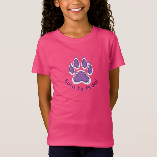 Born to Prowl アライグマの足跡 Tシャツ (正面)