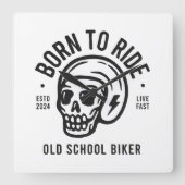 Born to Ride スクエア壁時計 (正面)
