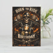 Born to Ride 50th Birthday Biker Skull Card シーズンカード (スタンド正面)