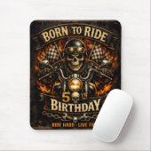 Born to Ride 50th Birthday Biker Skull Card マウスパッド (マウス)