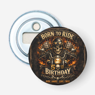 Born to Ride 50th Birthday Biker Skull Card 栓抜き
