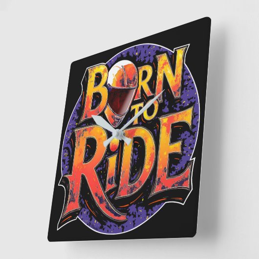 Born to Ride Square Wall Clock スクエア壁時計 (傾斜)