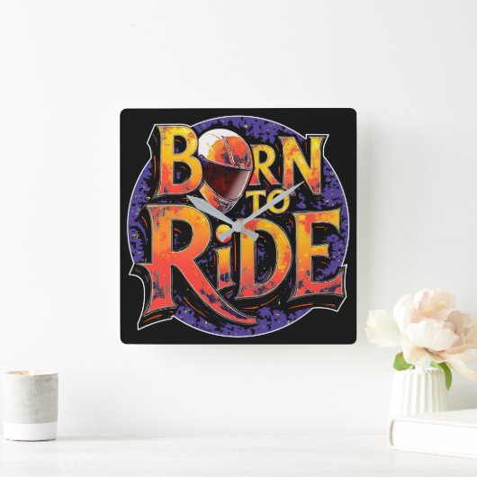 Born to Ride Square Wall Clock スクエア壁時計 (ホーム)