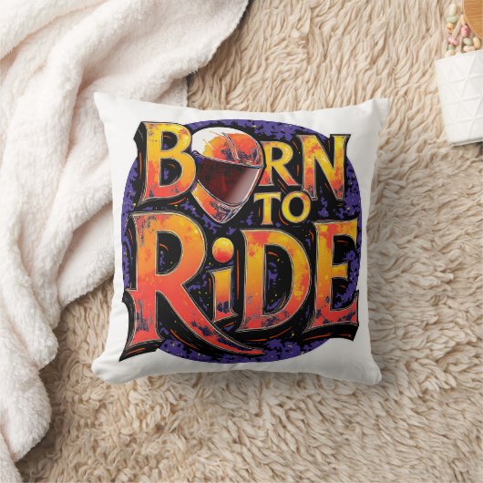 Born to Ride Throw Pillow クッション (ブランケット)