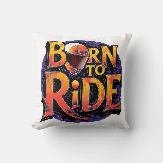 Born to Ride Throw Pillow クッション (正面)