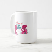 Born To Rise Inspirational Floral Women Design コーヒーマグカップ (正面左)