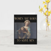 Born To Serve Men Funny Boss Girl Motivational カード (黄色い花)