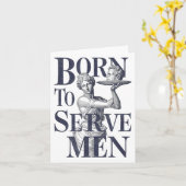 Born To Serve Men Funny Boss Girl Motivational Art カード (黄色い花)