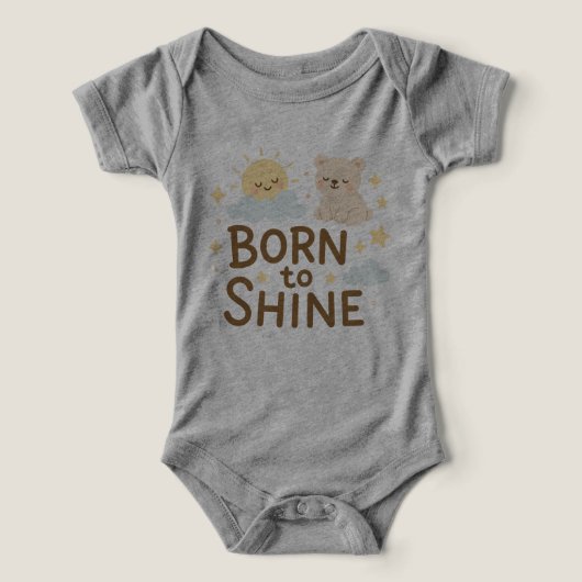 Born to Shine - Baby Sun & Cloud T-Shirt Design (デザイン正面)