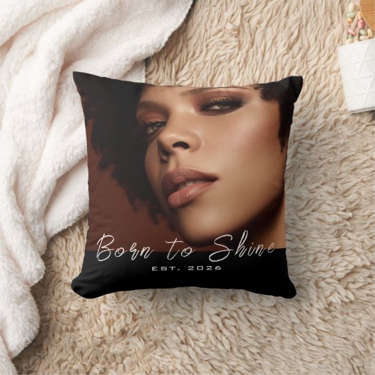 Born to Shine Photo Script クッション (ブランケット)