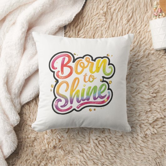 Born to Shine Pride | LGBTQ+ レインボー 引用アート  クッション (ブランケット)