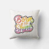 Born to Shine Pride | LGBTQ+ レインボー 引用アート  クッション (裏面)