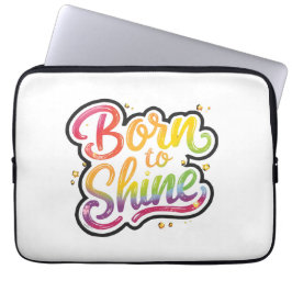 Born to Shine Pride | LGBTQ Rainbow Quote Art  ラップトップスリーブ