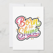 Born to Shine Pride | LGBTQ Rainbow Quote Art  招待状 (正面)