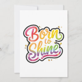 Born to Shine Pride | LGBTQ Rainbow Quote Art  招待状