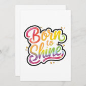 Born to Shine Pride | LGBTQ Rainbow Quote Art 招待状 (正面/裏面)
