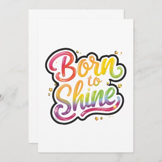 Born to Shine Pride | LGBTQ Rainbow Quote Art  招待状 (正面/裏面)
