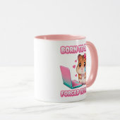 Born To Slay Forced To Work Funny Sad Hamster マグカップ (正面右)