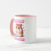 Born To Slay Forced To Work Funny Sad Hamster マグカップ (正面左)