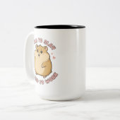 Born To Slay Hamster Gift for Her Funny Work Meme ツートーンマグカップ (正面左)