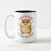 Born To Slay Hamster Meme Cute Funny Office Gift ツートーンマグカップ (左)