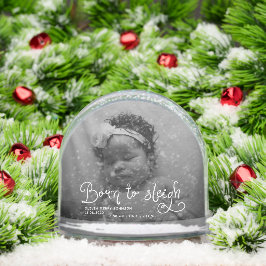 Born to Sleigh Baby Photo Birth Stats Christmas