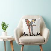 Born to Smile Parrot Throw Pillow クッション (椅子)