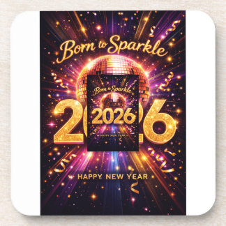 Born to Sparkle 2026 Disco Ball Happy New Year コースター