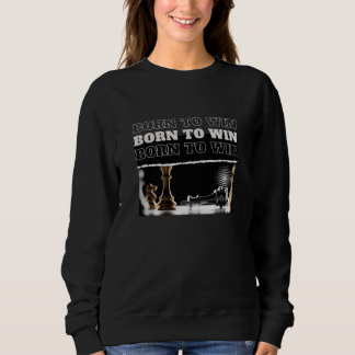 BORN TO WIN Chess Victory Hoodie – Motivational スウェットシャツ