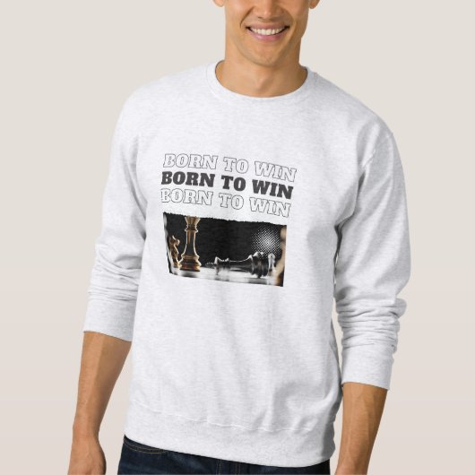 BORN TO WIN Chess Victory Hoodie – Motivational スウェットシャツ (正面)