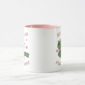 Born to Yap Forced to Work Funny Chatty Frog Meme マグカップ (中央)