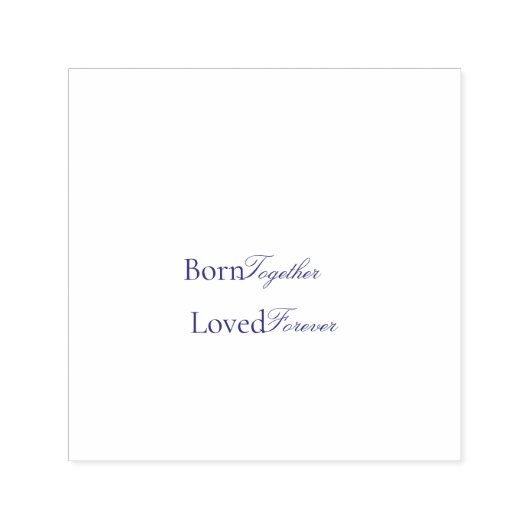 Born Together Twin Love Baby Shower セルフインキングスタンプ (デザイン)