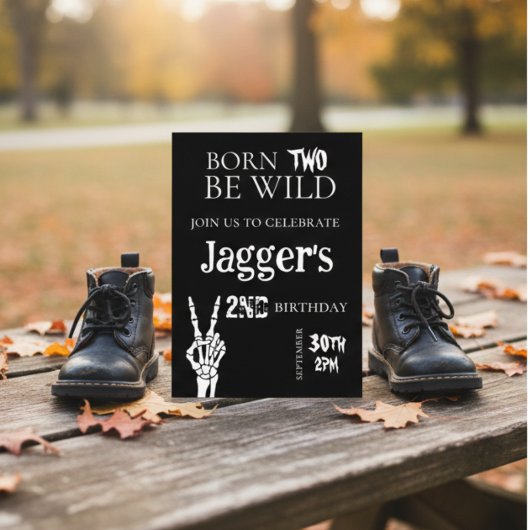 born TWO be wild. 2nd birthday invite 招待状