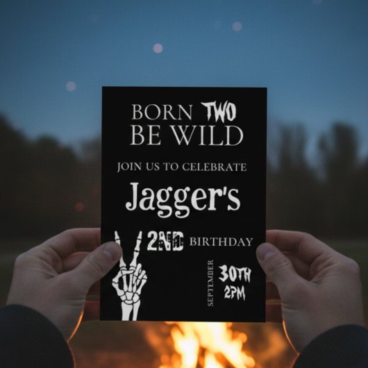 born TWO be wild. 2nd birthday invite 招待状