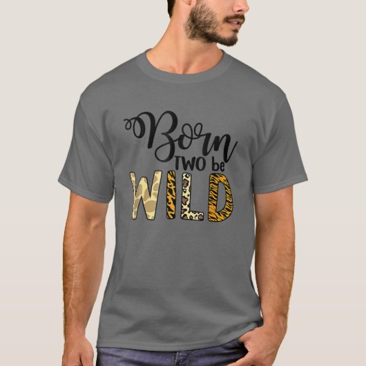 Born Two Be Wild 2Nd Birthday Zoo Animals Nature T Tシャツ (正面)