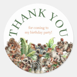 Born Two Be Wild Safari Birthday ラウンドシール