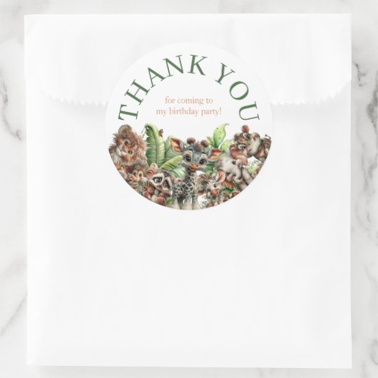 Born Two Be Wild Safari Birthday ラウンドシール (バッグ)