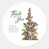 Born Two Be Wild Safari Birthday ラウンドシール (正面)