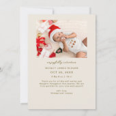 Born Under Mistletoe Cream Birth Announcement 案内状 (裏面)